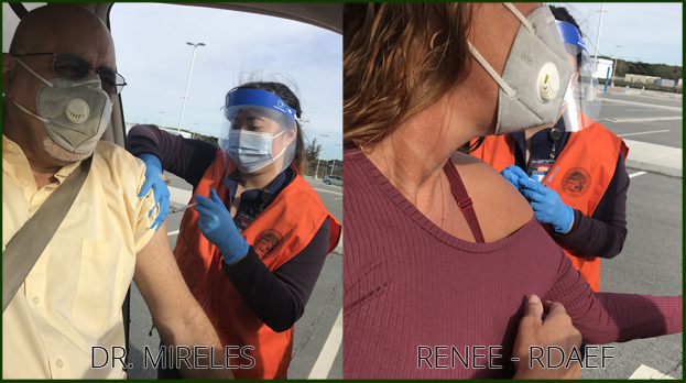 Dr. Mireles & Renee getting covid vaccine